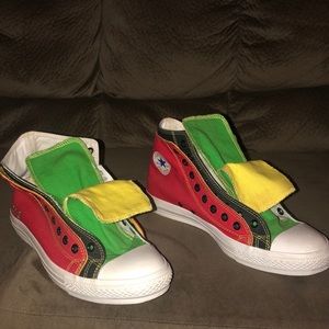 Custom Converse with Rastafarian colors